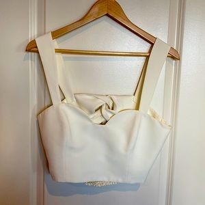 Sachin and Babi ivory halter top